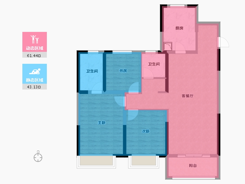 山东省-济南市-银丰玖玺城-92.99-户型库-动静分区