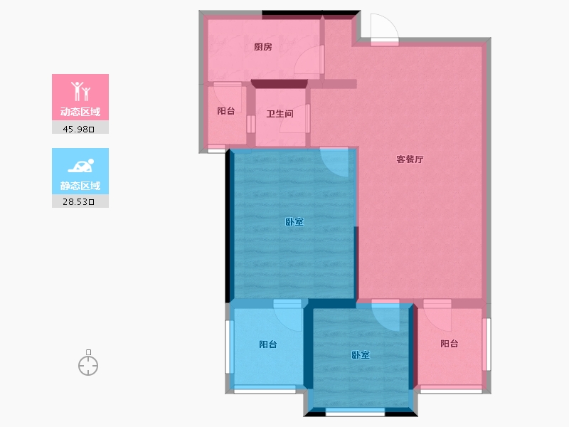 河南省-郑州市-风和朗庭-66.00-户型库-动静分区