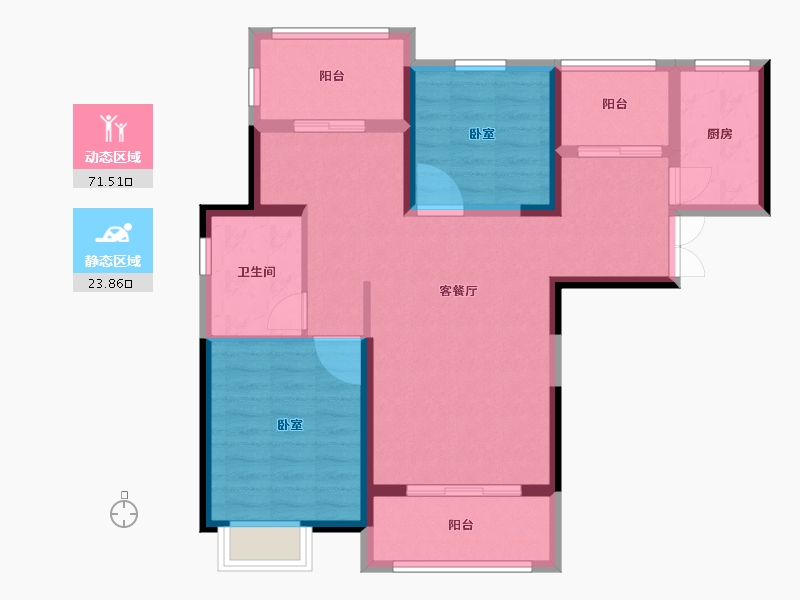 河南省-郑州市-豫森城-85.01-户型库-动静分区