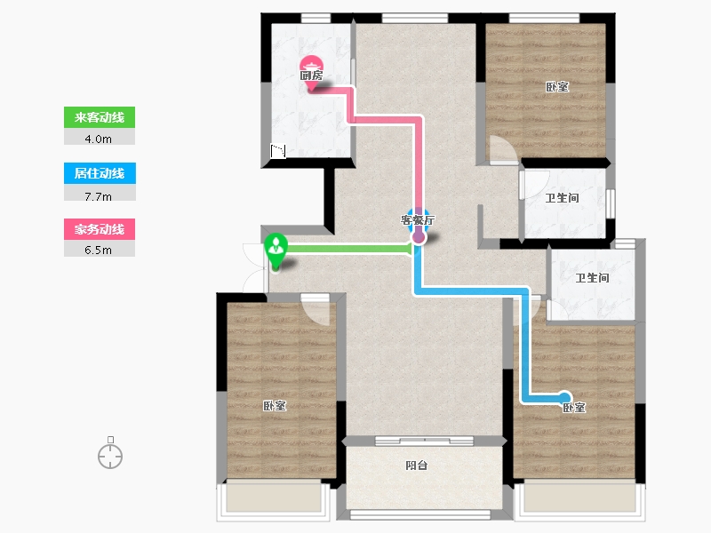 河南省-安阳市-锦瑞一品-104.18-户型库-动静线