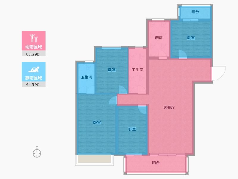 河南省-南阳市-金裕名门-116.90-户型库-动静分区