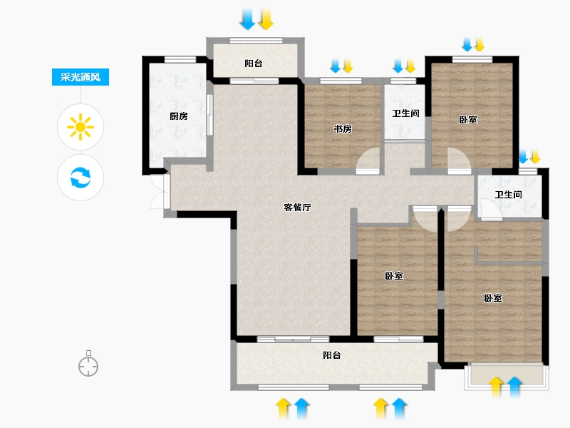 河南省-南阳市-建业贰号城邦-146.55-户型库-采光通风