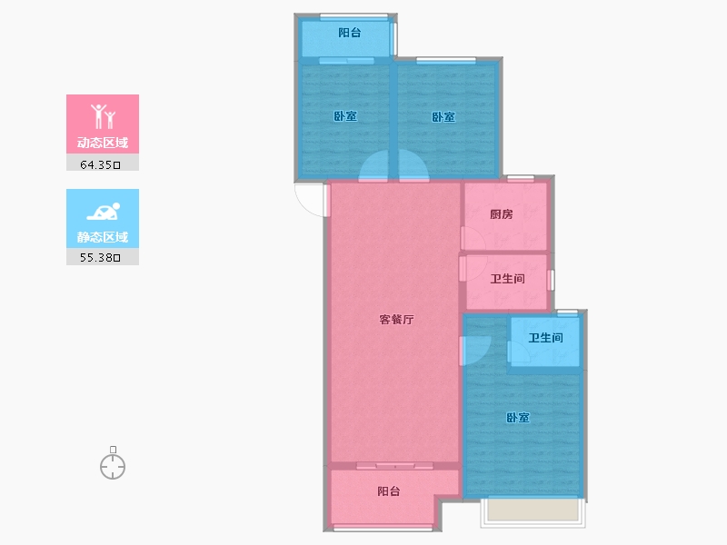 河南省-信阳市-唐家湾-108.00-户型库-动静分区