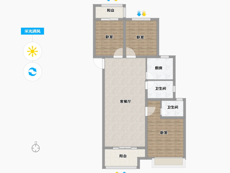 河南省-信阳市-唐家湾-108.00-户型库-采光通风