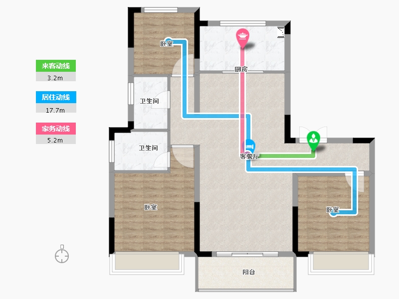 河南省-商丘市-珍宝岛·香缇雅苑-105.00-户型库-动静线