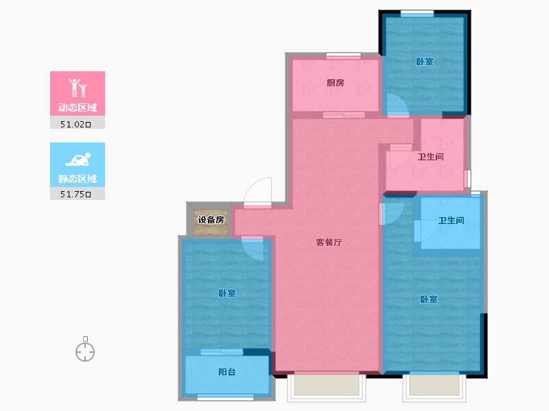 山东省-德州市-锦轩鸿府-91.93-户型库-动静分区