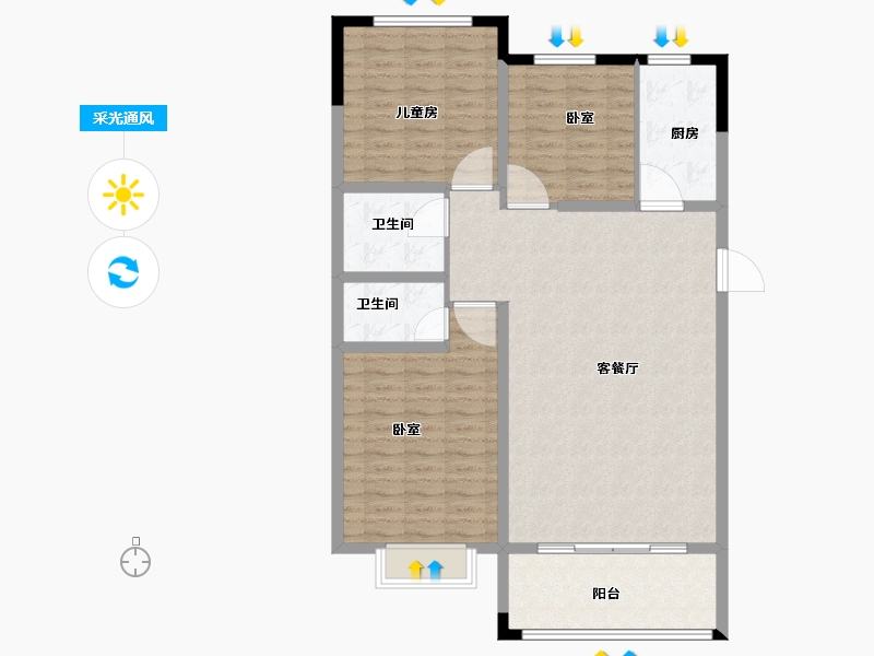 河南省-信阳市-建奇·公园里-112.13-户型库-采光通风