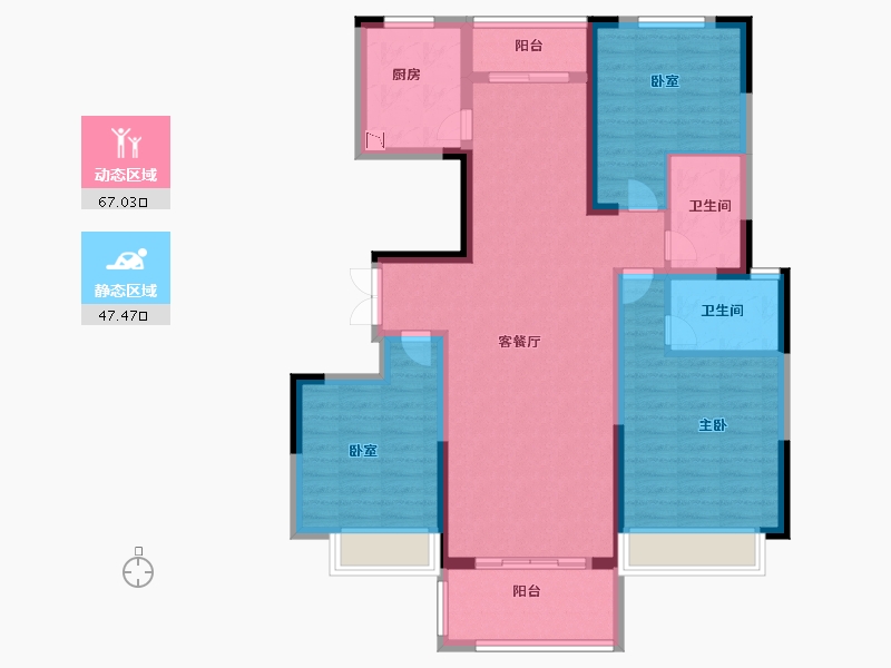 河南省-商丘市-建业·臻悦汇-101.99-户型库-动静分区