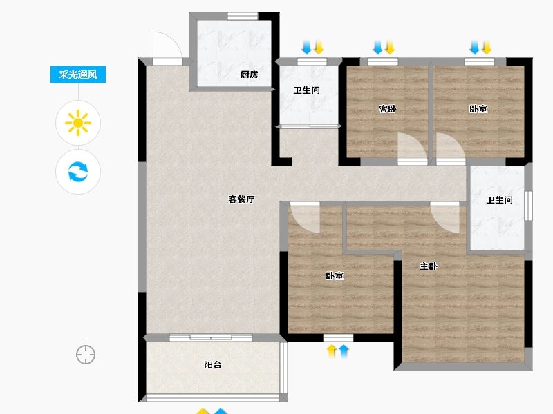 河南省-许昌市-中建观湖悦府-108.00-户型库-采光通风