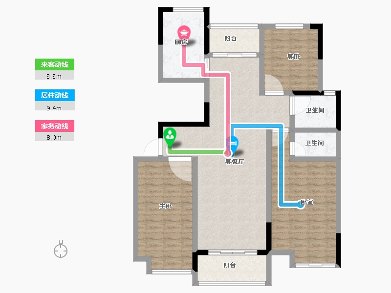 河南省-信阳市-建业春天里-110.66-户型库-动静线