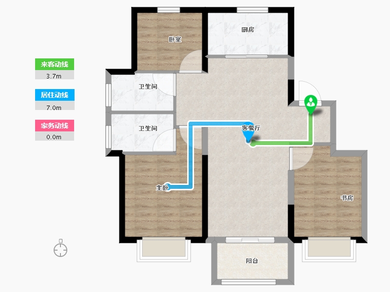 河南省-安阳市-实地紫薇公馆-87.01-户型库-动静线