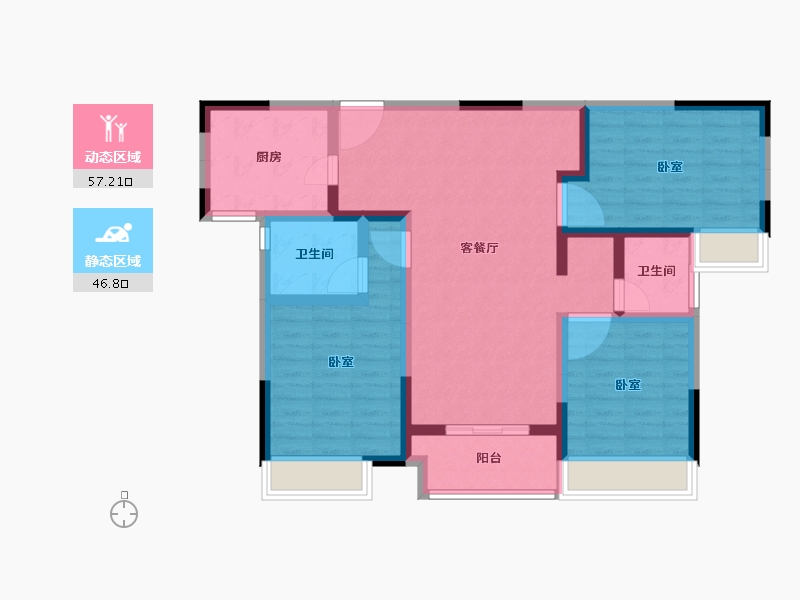 河南省-南阳市-公园道一号-92.00-户型库-动静分区