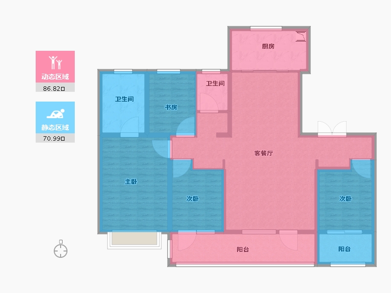 山东省-济南市-银丰玖玺城-142.00-户型库-动静分区