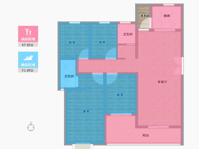 河南省-信阳市-家和美林湖-109.00-户型库-动静分区