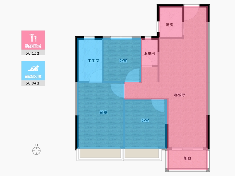 河南省-南阳市-碧桂园新都荟-98.00-户型库-动静分区