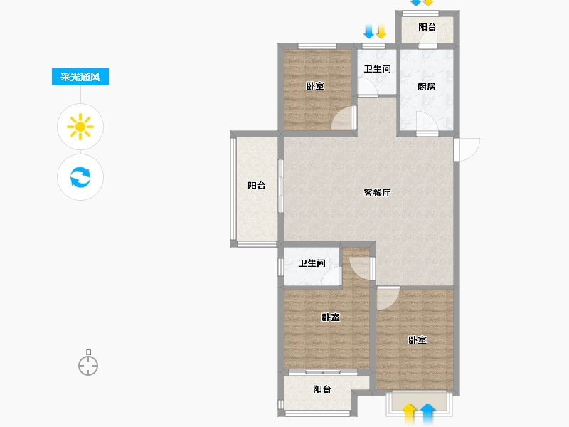 河南省-信阳市-唐家湾-108.00-户型库-采光通风