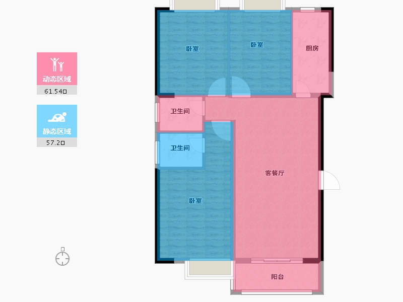 河南省-信阳市-龙腾公寓-108.37-户型库-动静分区