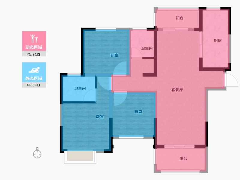 河南省-商丘市-兴华樾府-105.00-户型库-动静分区