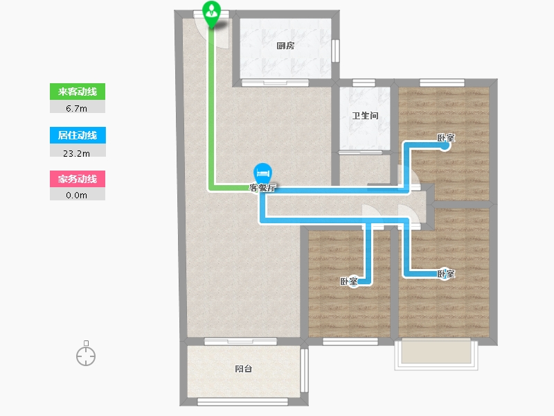 河南省-南阳市-公园道一号-96.07-户型库-动静线