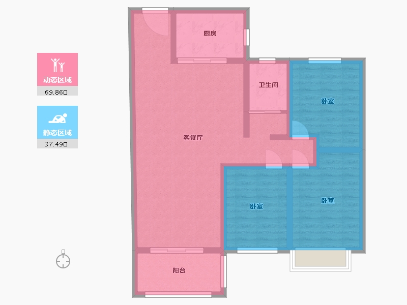 河南省-南阳市-公园道一号-96.07-户型库-动静分区