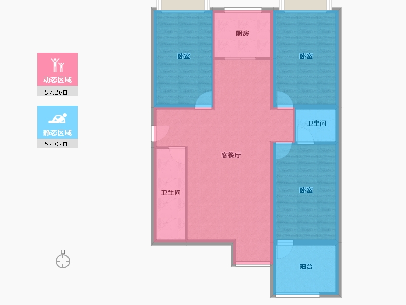 河南省-南阳市-东滨华苑-103.29-户型库-动静分区