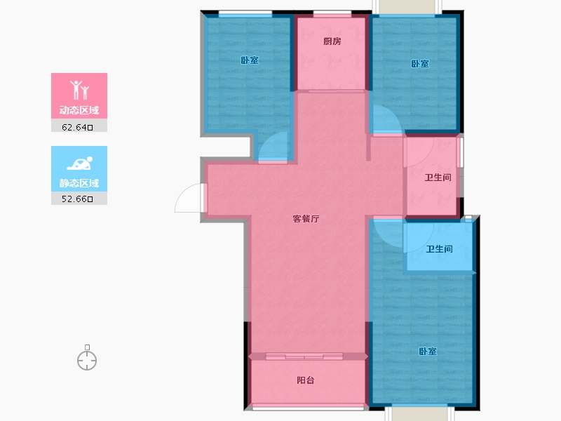 河南省-南阳市-龙都·臻品-103.79-户型库-动静分区