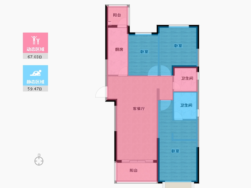 河南省-商丘市-商丘恒大珺睿府-114.53-户型库-动静分区