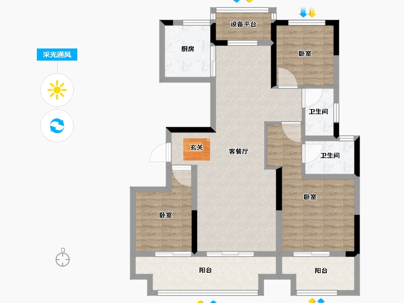 河南省-周口市-建业·滨河院子-100.01-户型库-采光通风