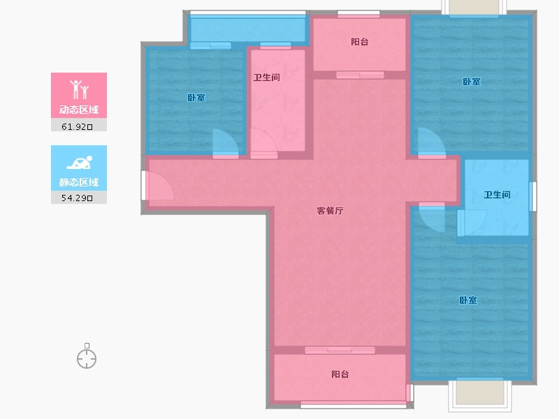 河南省-南阳市-东湖华府-102.89-户型库-动静分区