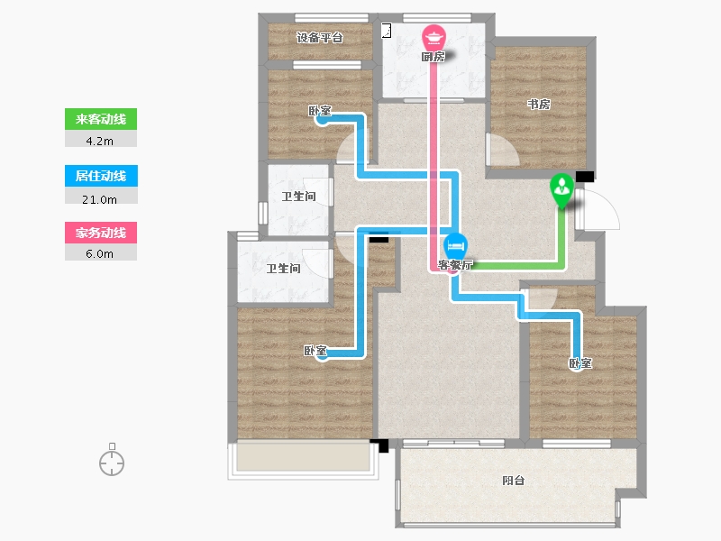 安徽省-宣城市-今创·香悦荣府-108.65-户型库-动静线