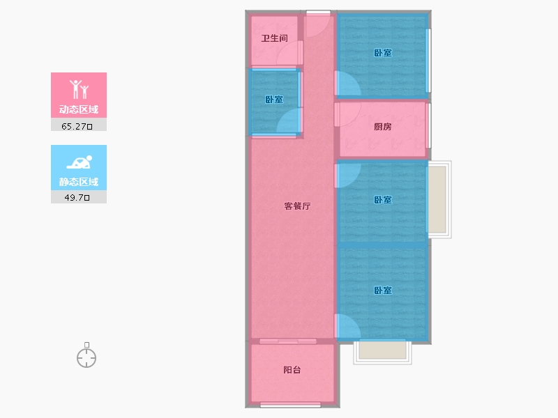 河南省-南阳市-东滨华苑-102.69-户型库-动静分区