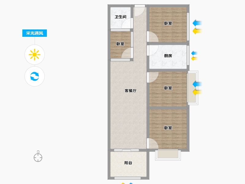 河南省-南阳市-东滨华苑-102.69-户型库-采光通风