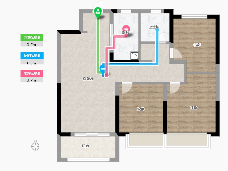 山东省-济南市-银丰玖玺城-76.00-户型库-动静线