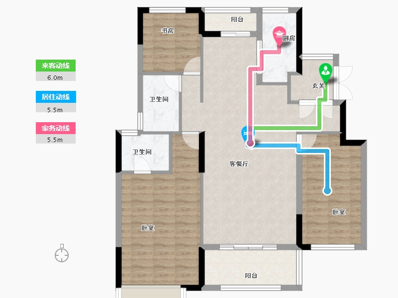 河南省-三门峡市-中航上东府-101.36-户型库-动静线