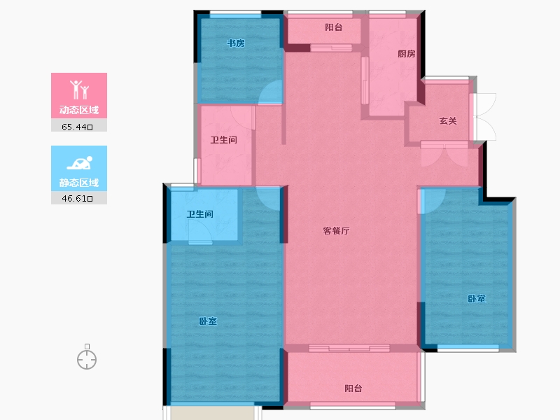 河南省-三门峡市-中航上东府-101.36-户型库-动静分区