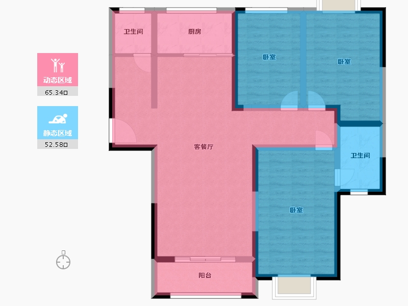 河南省-南阳市-内乡南湖湾-104.98-户型库-动静分区