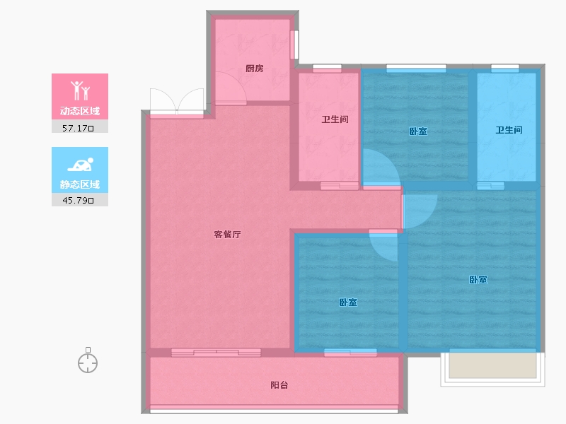 河南省-信阳市-鑫盛息州府-92.22-户型库-动静分区