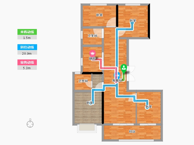 河南省-郑州市-龙居华府-108.59-户型库-动静线