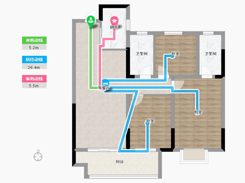 河南省-周口市-建业·滨河院子-92.01-户型库-动静线