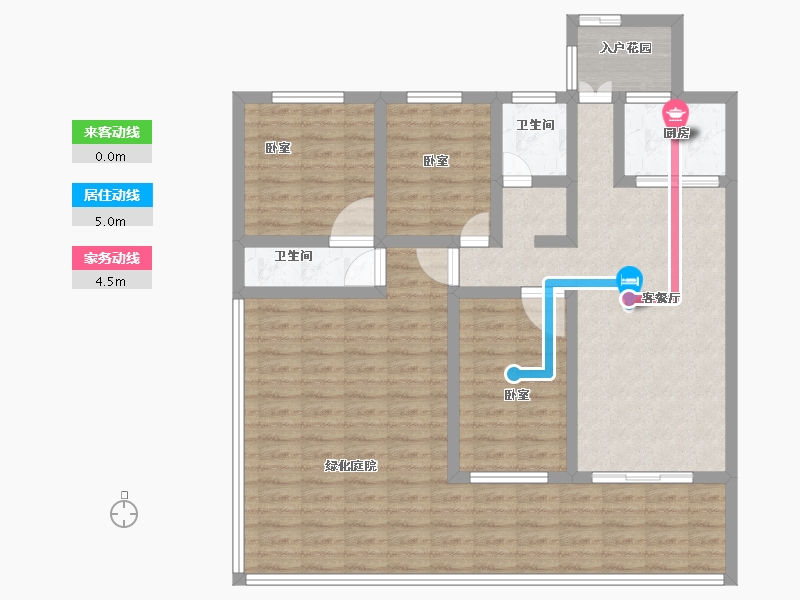 河南省-南阳市-南召壹号院-107.63-户型库-动静线