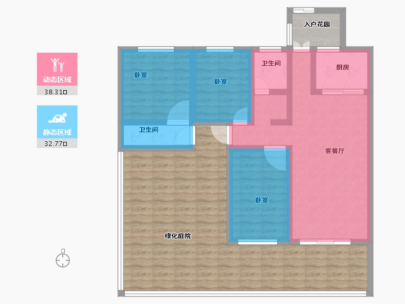 河南省-南阳市-南召壹号院-107.63-户型库-动静分区