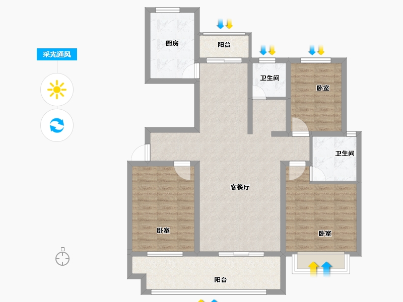 河南省-商丘市-万洋首府-101.00-户型库-采光通风