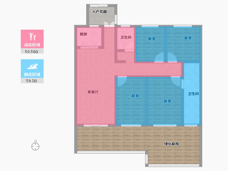 河南省-南阳市-南召壹号院-134.01-户型库-动静分区