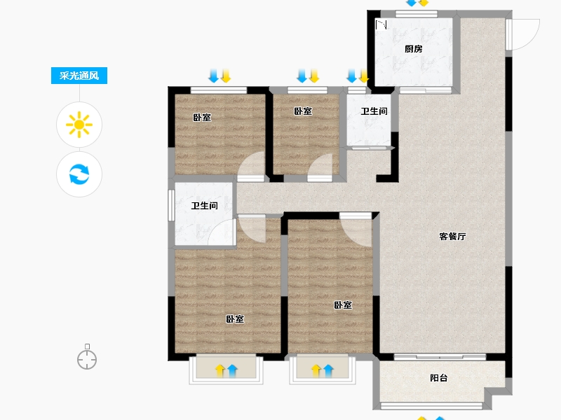 河南省-商丘市-国安城-115.00-户型库-采光通风