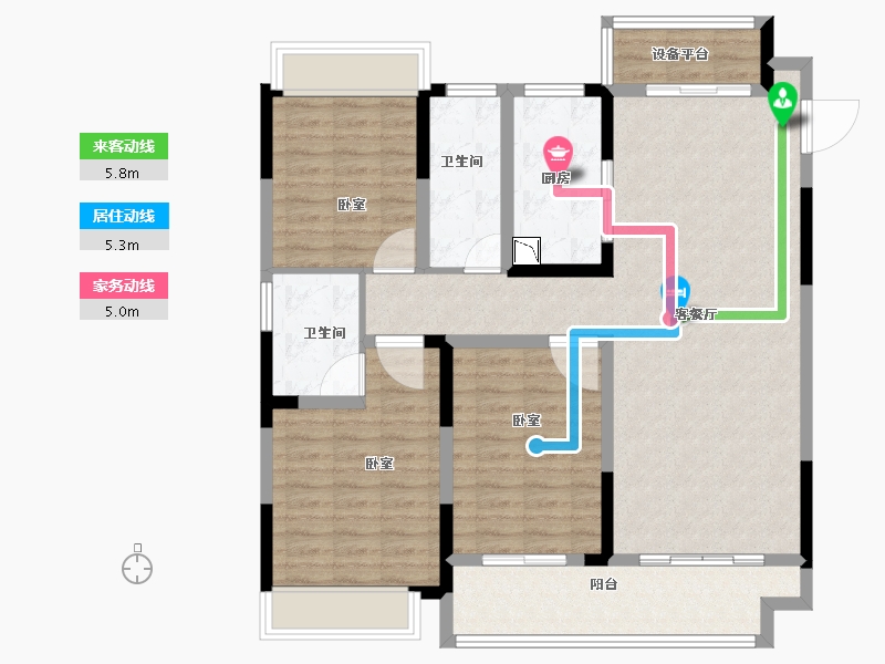 河南省-信阳市-南湾琨御府-108.00-户型库-动静线