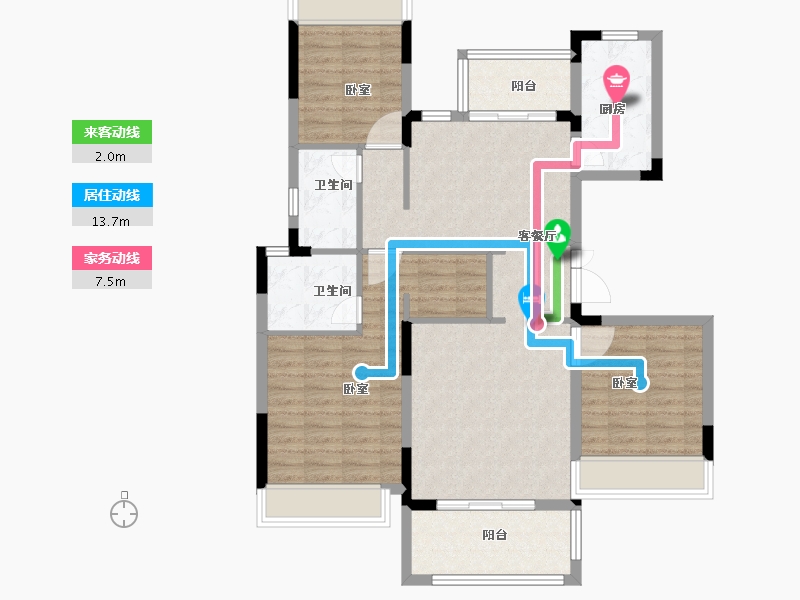 河南省-信阳市-南湾琨御府-100.00-户型库-动静线