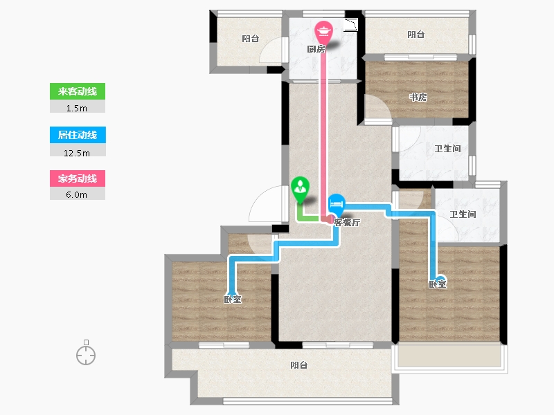 河南省-南阳市-镇平东青·颐和府-95.00-户型库-动静线