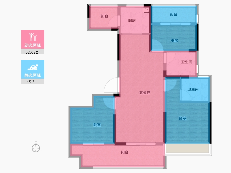 河南省-南阳市-镇平东青·颐和府-95.00-户型库-动静分区