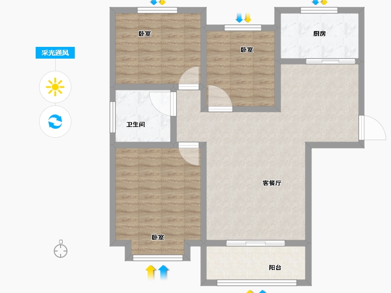 河南省-商丘市-伯爵城邦-90.00-户型库-采光通风