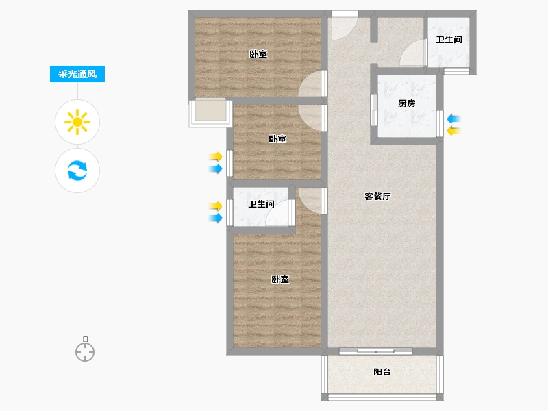 河南省-南阳市-滨河家园-91.61-户型库-采光通风